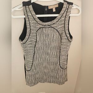 Banana Republic Black and White Shell Sleeveless Tweed top